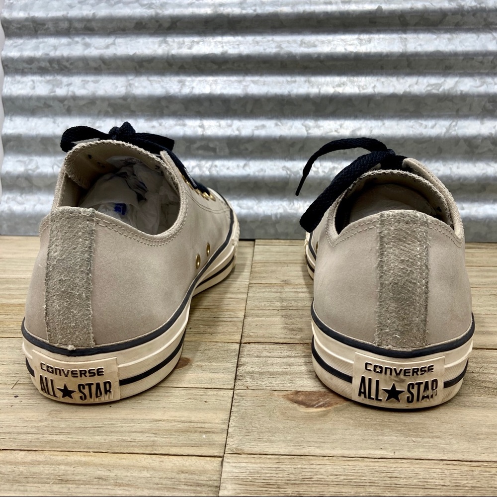 Converse Men’s Grey Leather Sneakers, Size 8, EUC - Picture 3 of 8